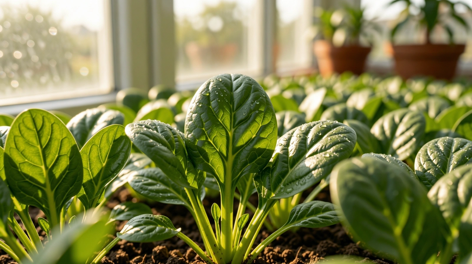 Свежа зеленина под утринна светлина